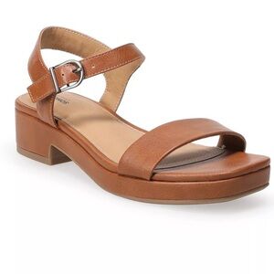 Sonoma Goods For Life® Tosca Women's Platform Brown Leather Sandals size 10